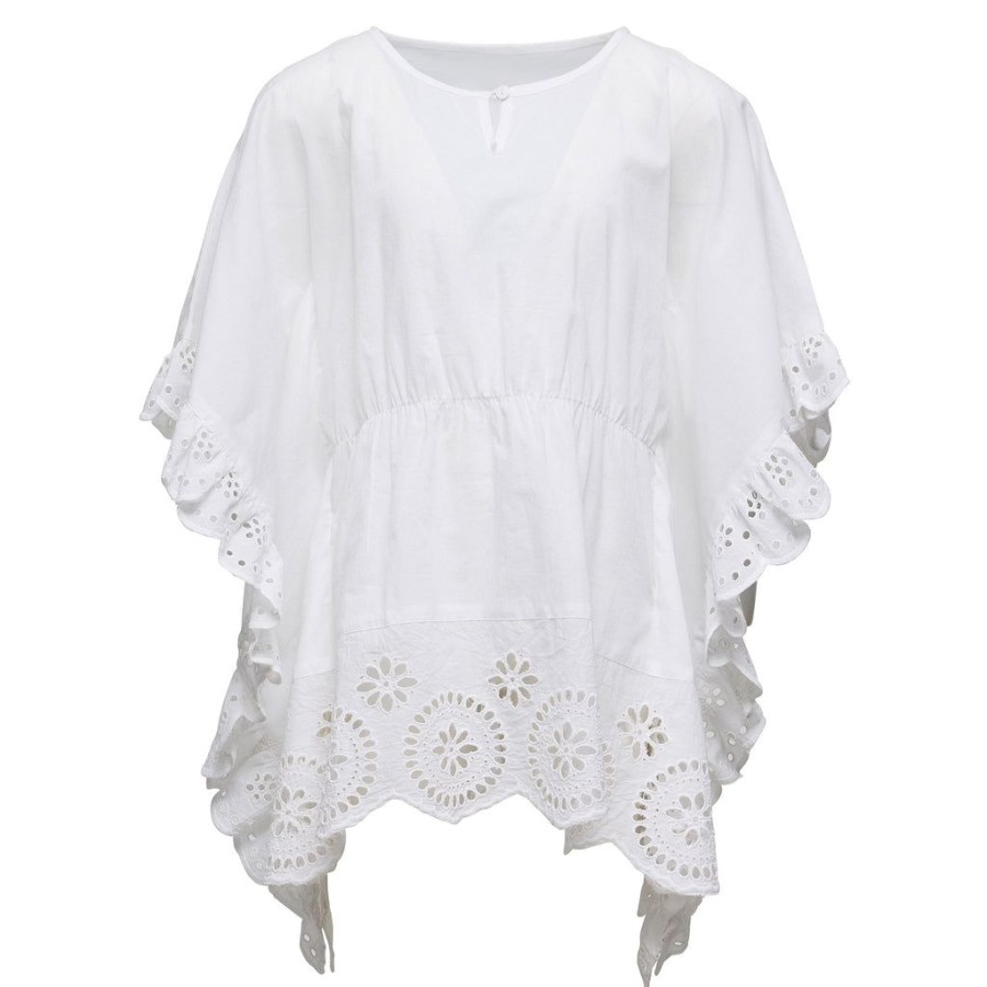 Girls Snapper Rock Cover Ups, Dresses & Beachwear | Cesci White Eyelet Cover Up