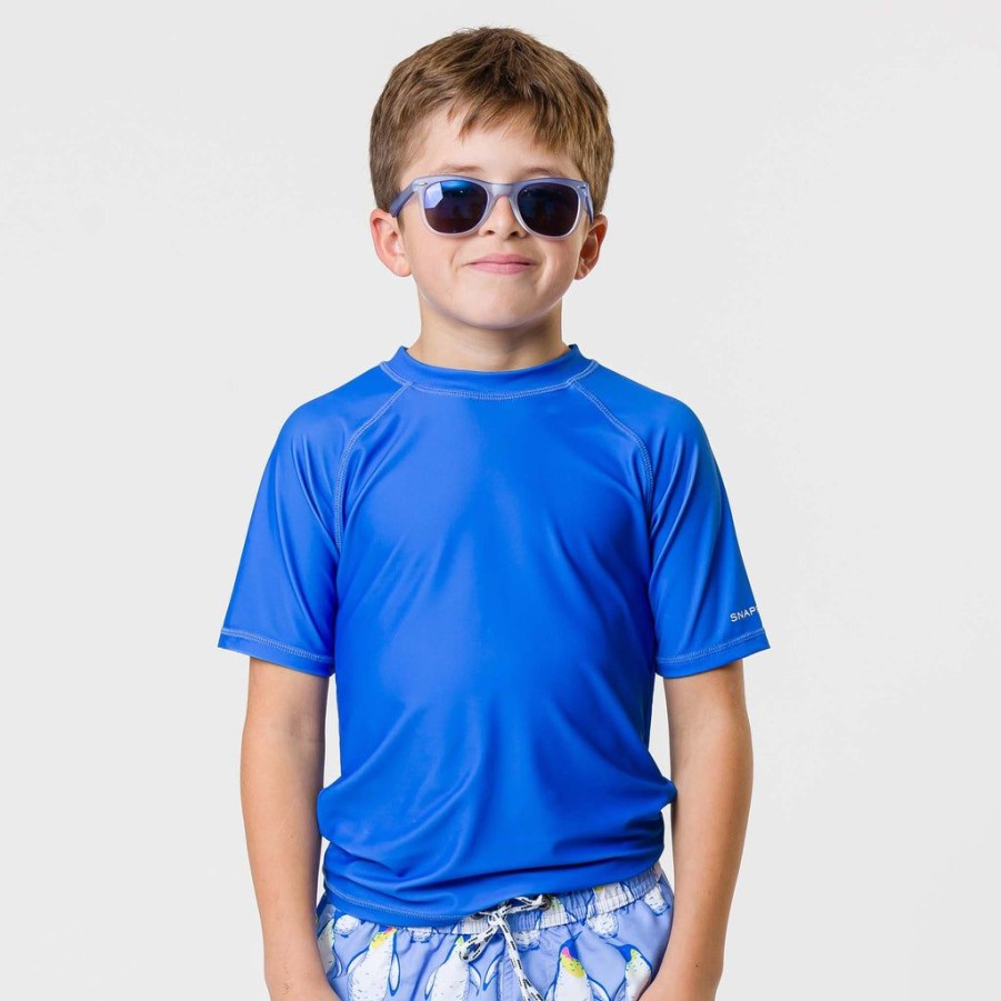 Boys Snapper Rock Rash Tops | Penguin Blue Ss Rash Top