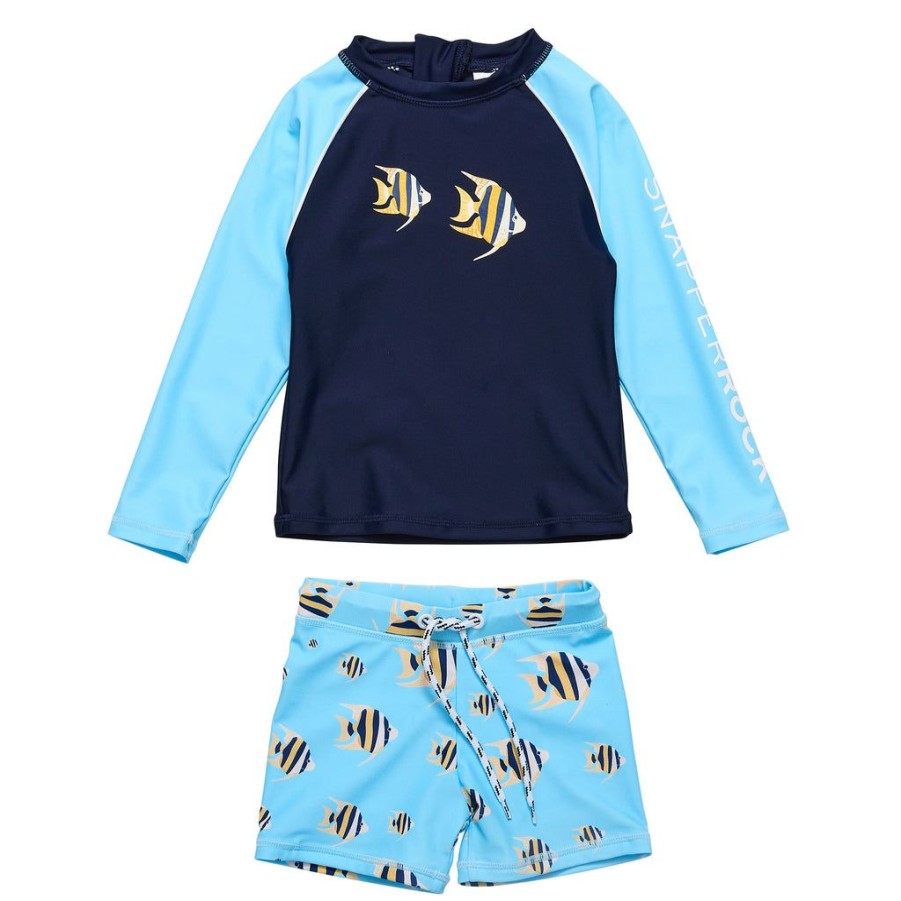 Baby Snapper Rock Rash Top Swim Set | Angel Fish Ls Baby Set