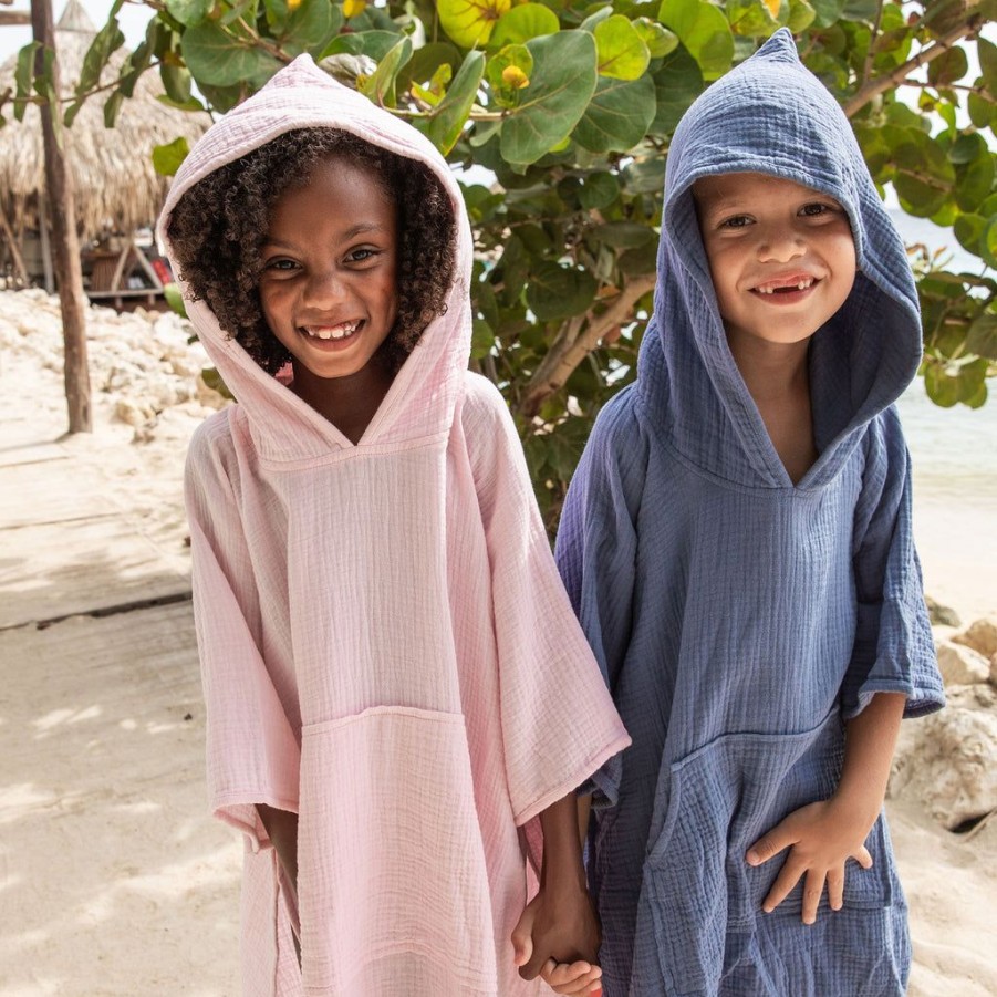 Girls Snapper Rock Cover Ups, Dresses & Beachwear | Sunset Pink Beach Poncho