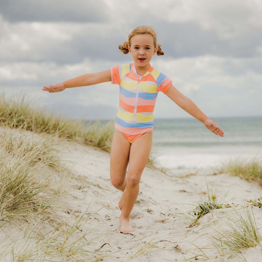 Girls Snapper Rock One Pieces | Good Vibes Ss Surf Suit