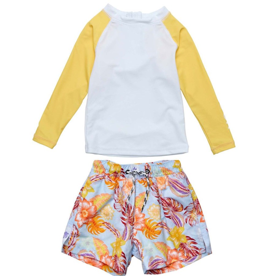 Baby Snapper Rock Rash Top Swim Set | Boho Tropical Sustainable Ls Baby Set