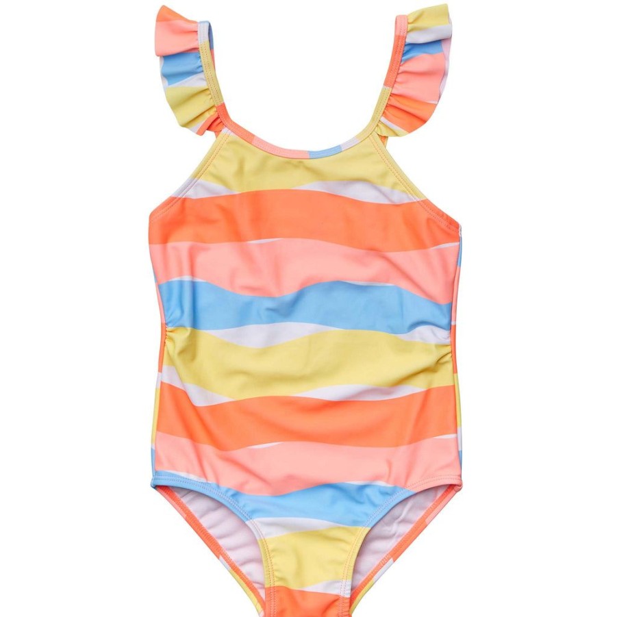 Girls Snapper Rock One Pieces | Good Vibes Frill Strap Swimsuit