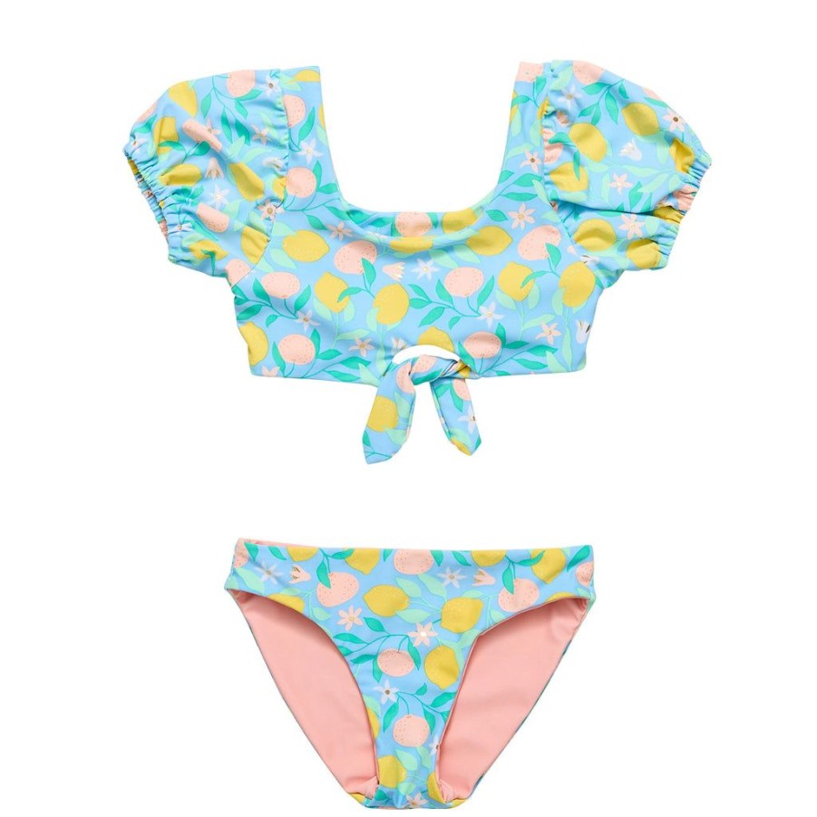 Girls Snapper Rock Bikinis | Lemon Drops Knot Front Bikini