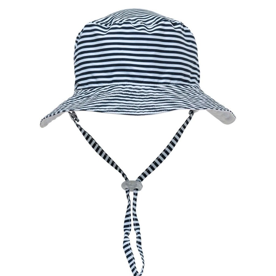 Baby Snapper Rock Hats | Navy & White Stripe Bucket Hat