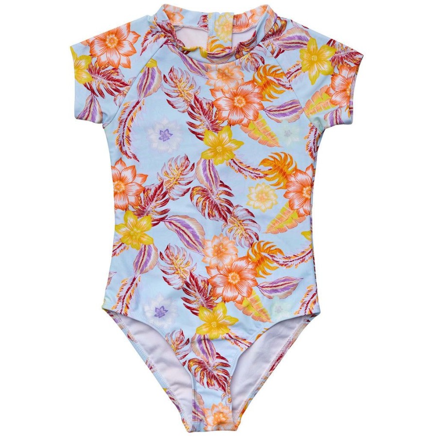 Girls Snapper Rock One Pieces | Boho Tropical Ss Surf Suit