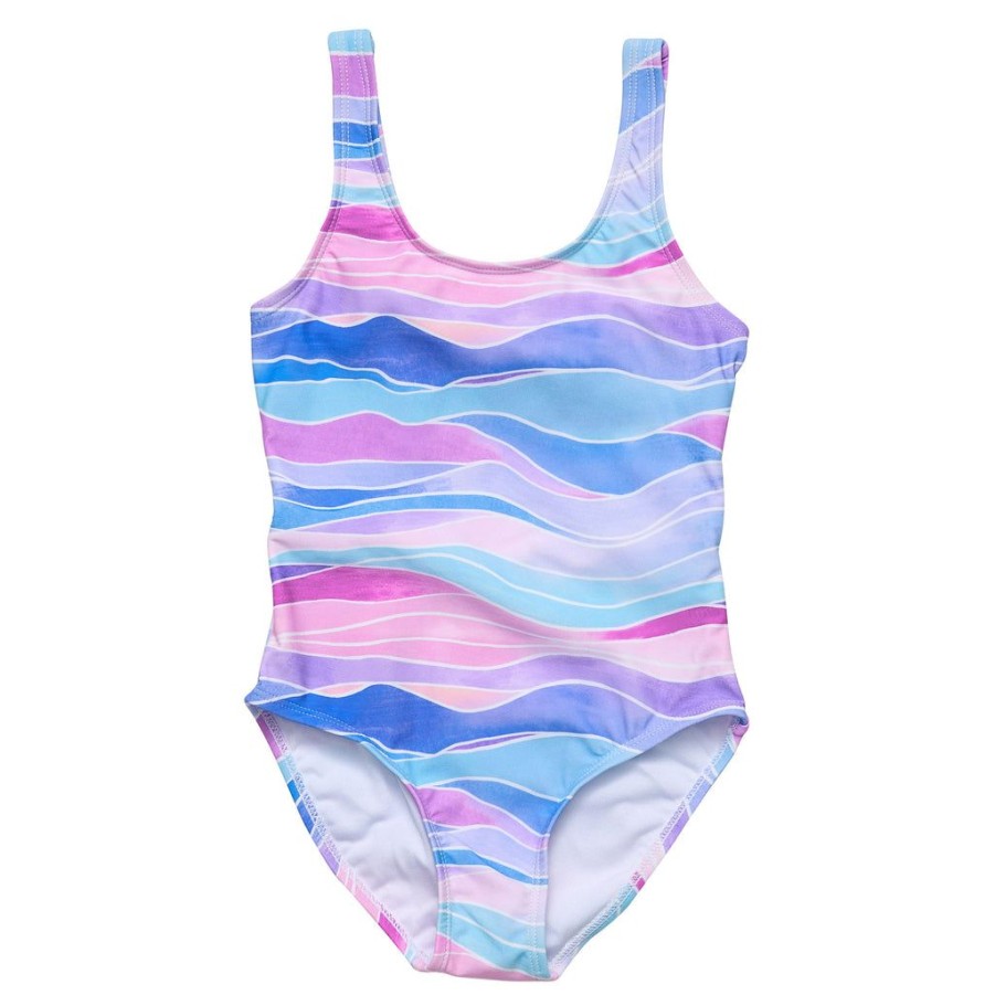 Girls Snapper Rock One Pieces | Water Hues Tie Back Swimsuit