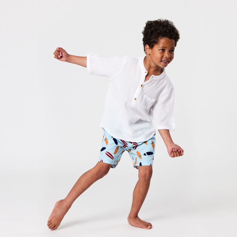 Boys Snapper Rock Shirts | Frankie White Resort Shirt