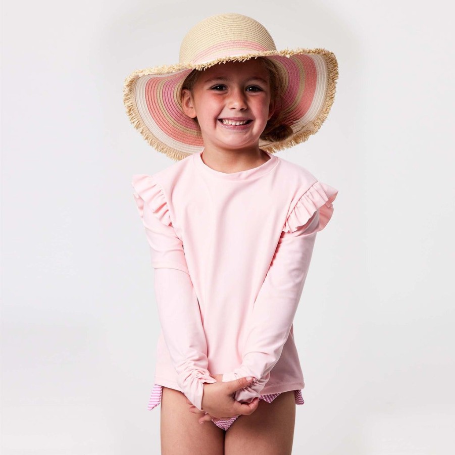 Girls Snapper Rock Rash Tops | Ballet Pink Ls Rash Top