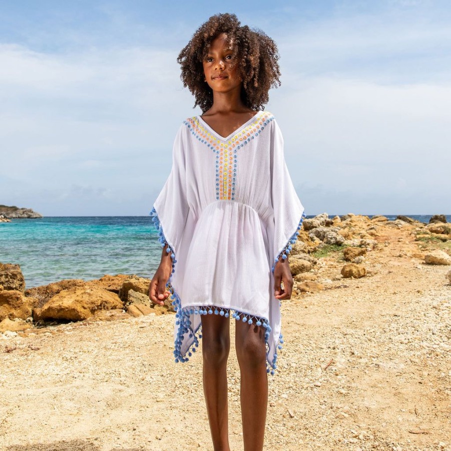 Girls Snapper Rock Cover Ups, Dresses & Beachwear | White Rainbow Spot Cover Up