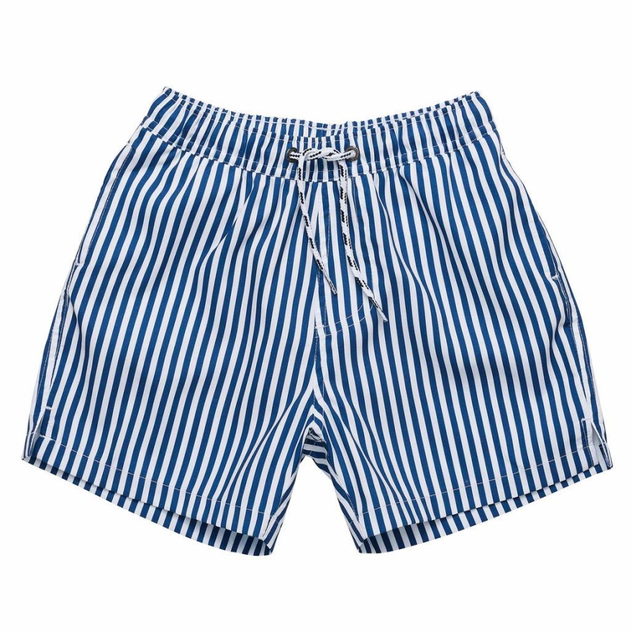 Boys Snapper Rock Matching Dad & Me | Denim Stripe Comfort Lined Swim Short