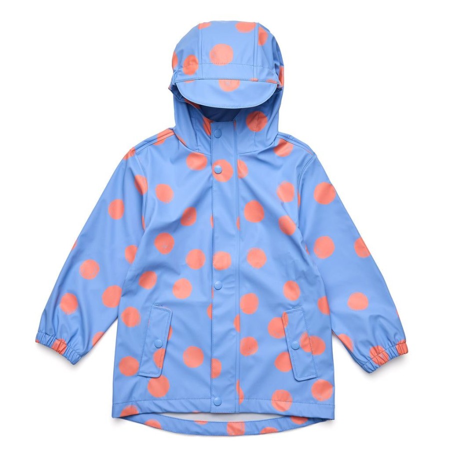 Outerwear Snapper Rock | Cornflower Polka Dot Recycled Waterproof Raincoat