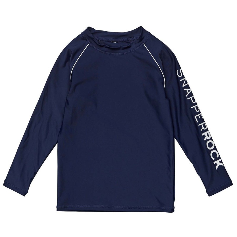 Boys Snapper Rock Rash Tops | Navy Sustainable Ls Rash Top