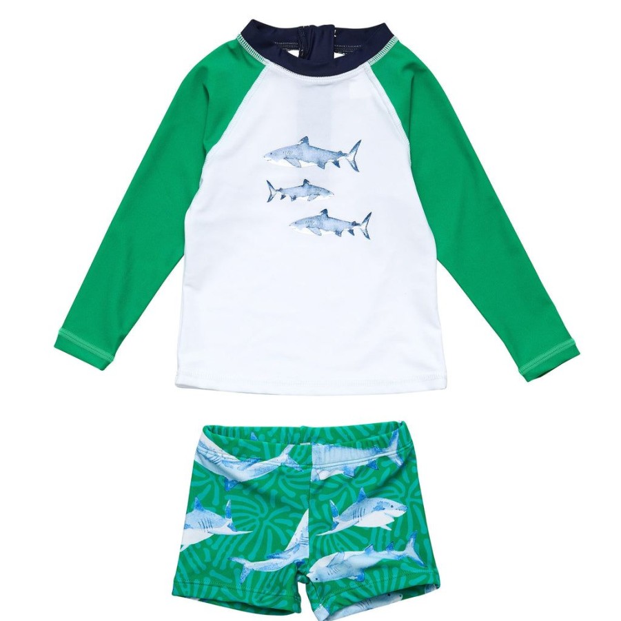 Baby Snapper Rock Rash Top Swim Set | Reef Shark Ls Baby Set