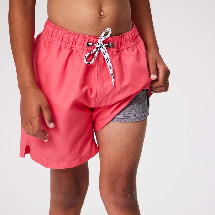 Boys Snapper Rock Matching Dad & Me | Vintage Red Comfort Lined Swim Short