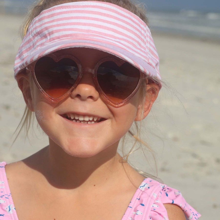 Girls Snapper Rock Hats | Pink Stripe Visor