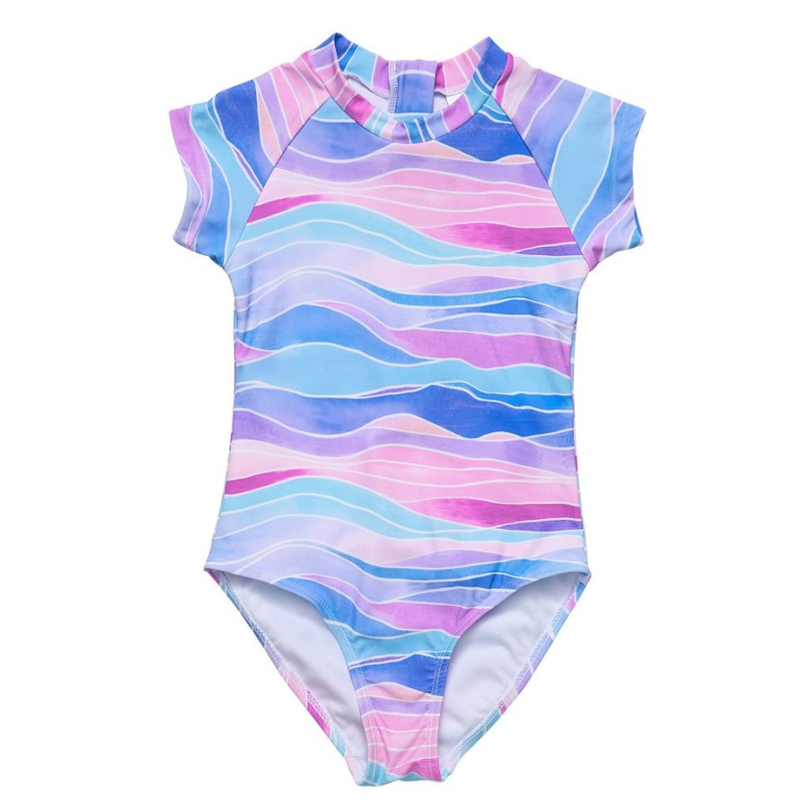 Girls Snapper Rock One Pieces | Water Hues Ss Surf Suit