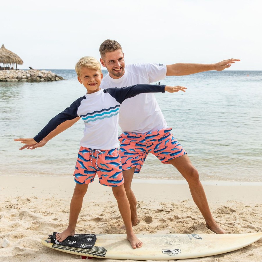 Boys Snapper Rock Rash Tops | Wave Stripe Ls Rash Top