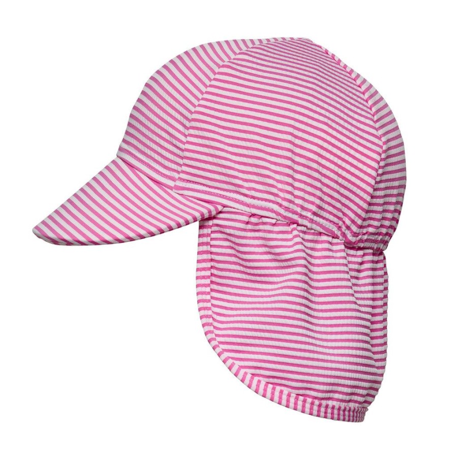 Baby Snapper Rock Hats | Raspberry Stripe Floating Flap Hat