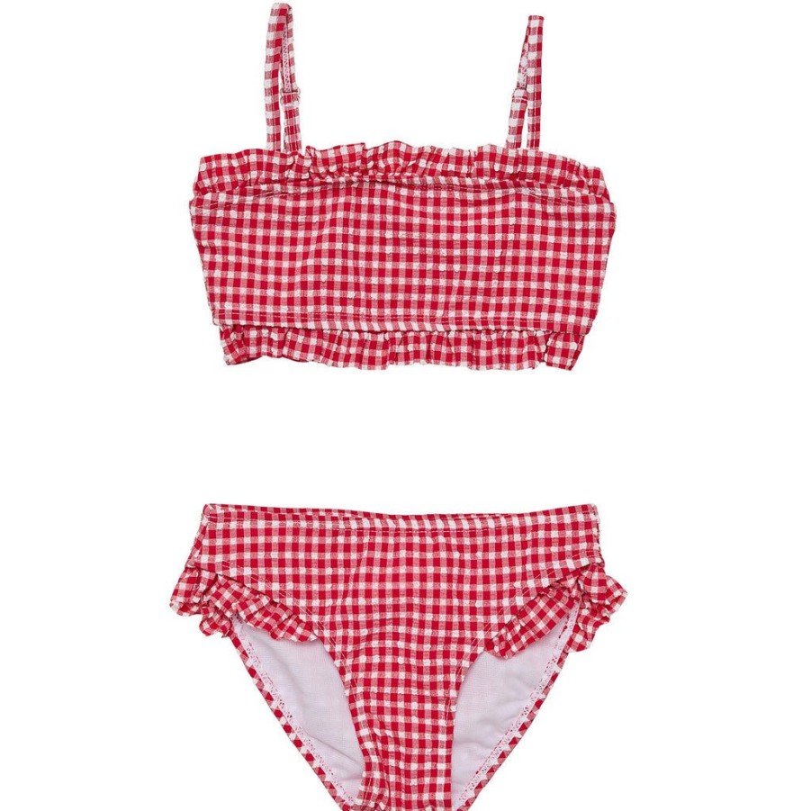 Girls Snapper Rock Bikinis | Picnic Party Frilled Bandeau Bikini