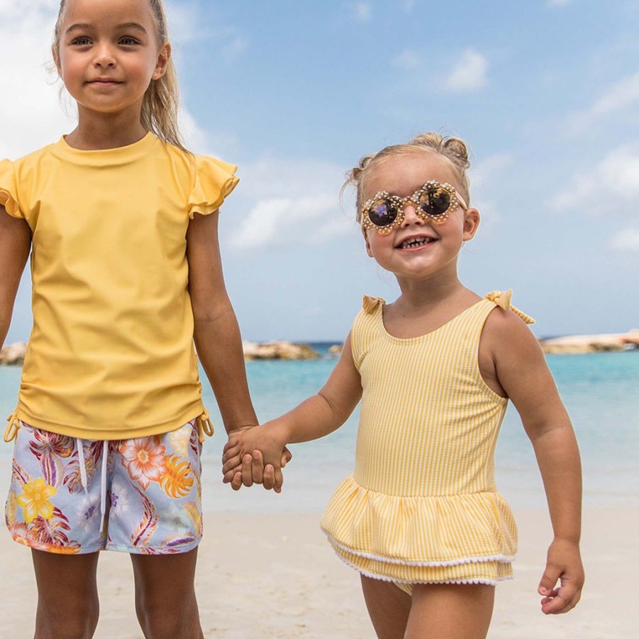 Baby Snapper Rock One Pieces | Marigold Stripe Skirt Swimsuit