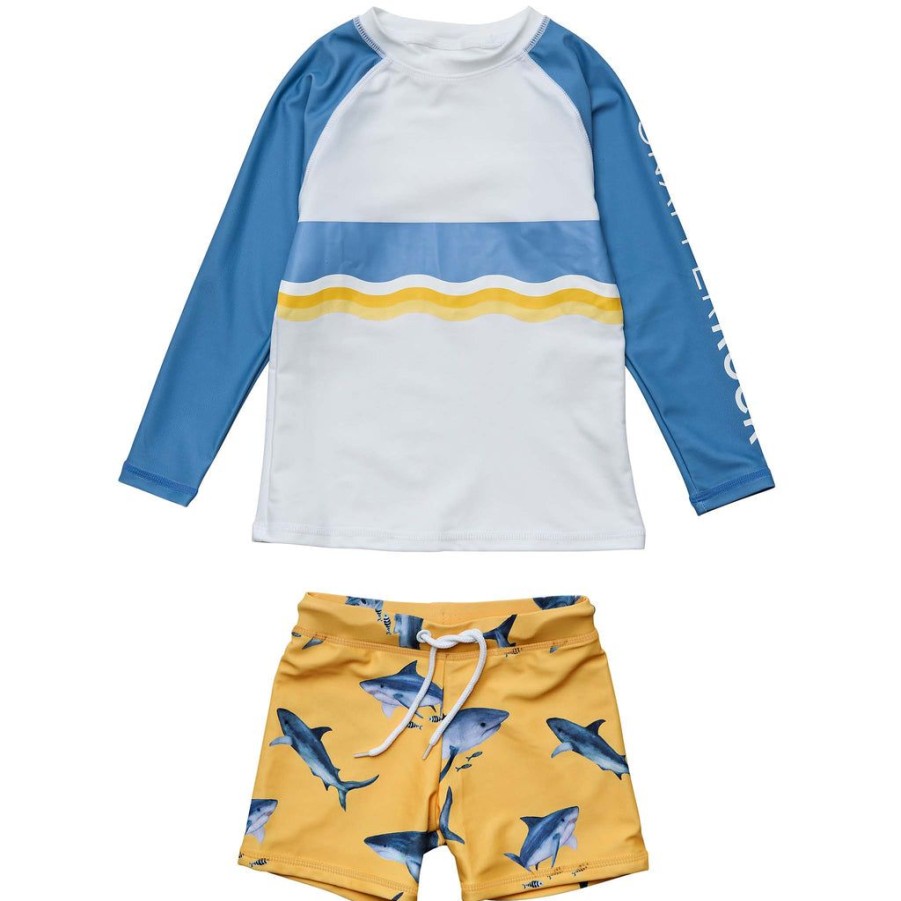 Baby Snapper Rock Rash Top Swim Set | Sunrise Shark Ls Baby Set