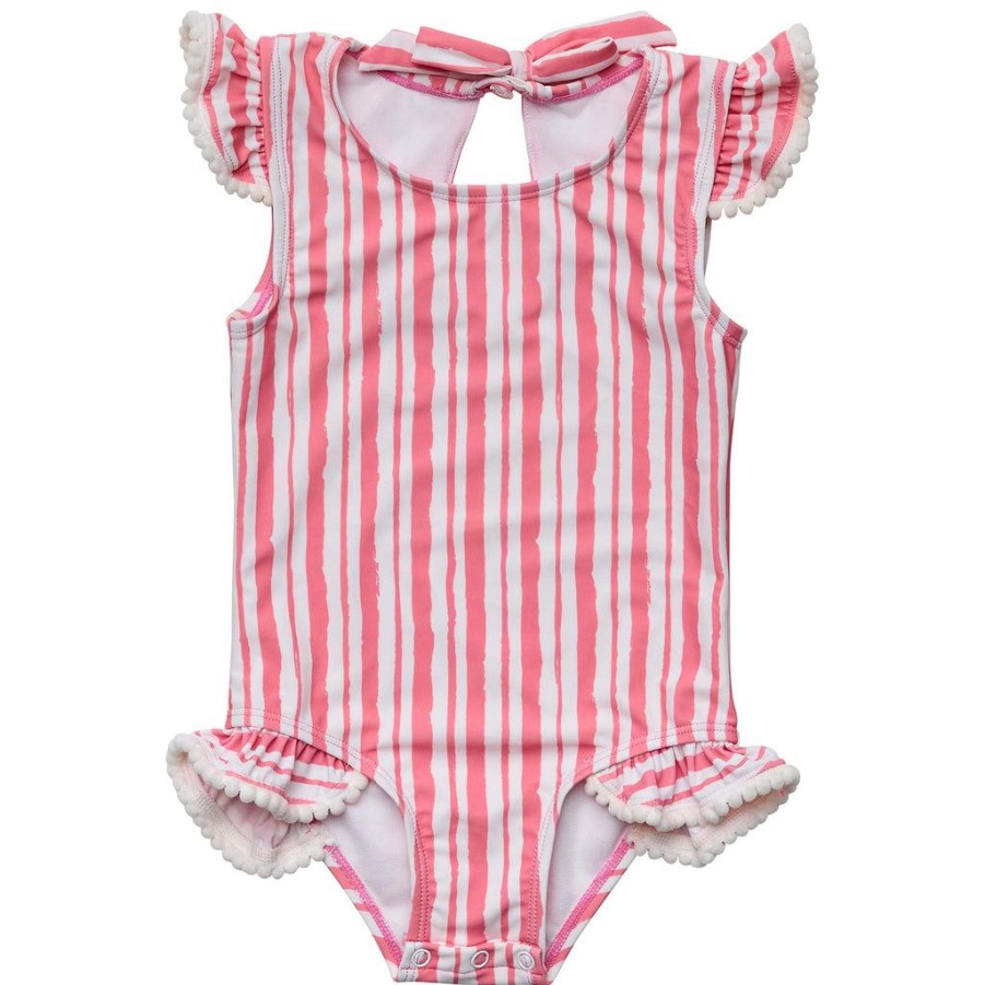 Baby Snapper Rock One Pieces | Paradise Stripe Sustainable Frill Swimsuit