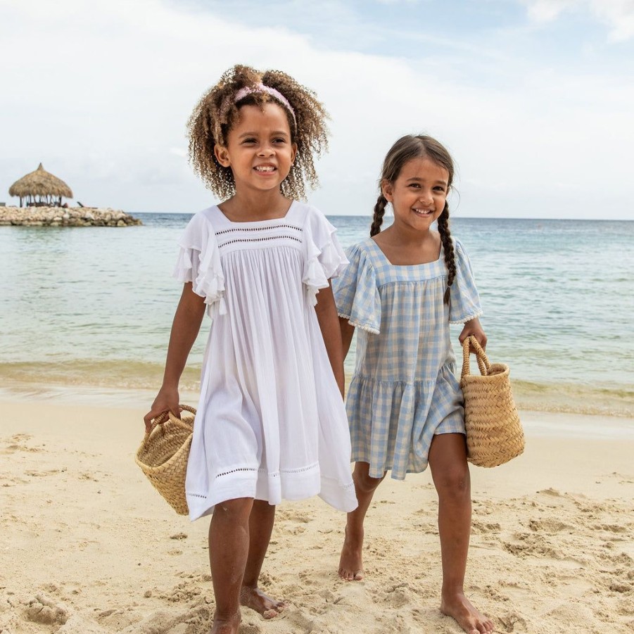 Girls Snapper Rock Cover Ups, Dresses & Beachwear | White Tassel Time Beach Dress