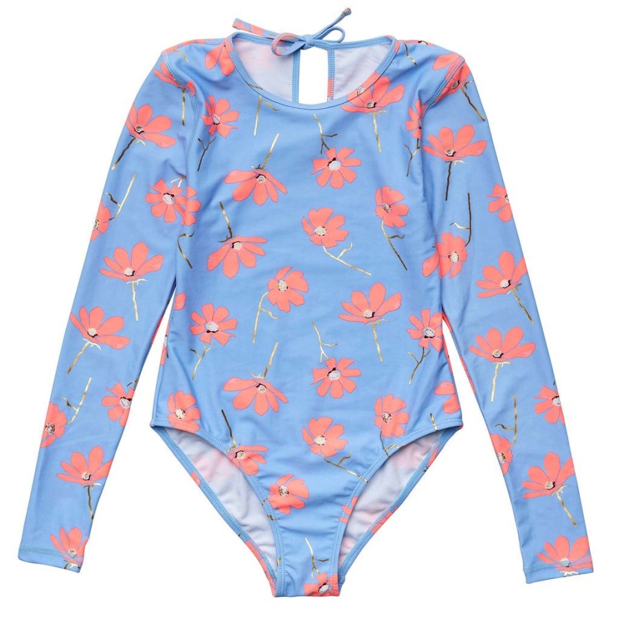 Girls Snapper Rock One Pieces | Beach Bloom Keyhole Surf Suit