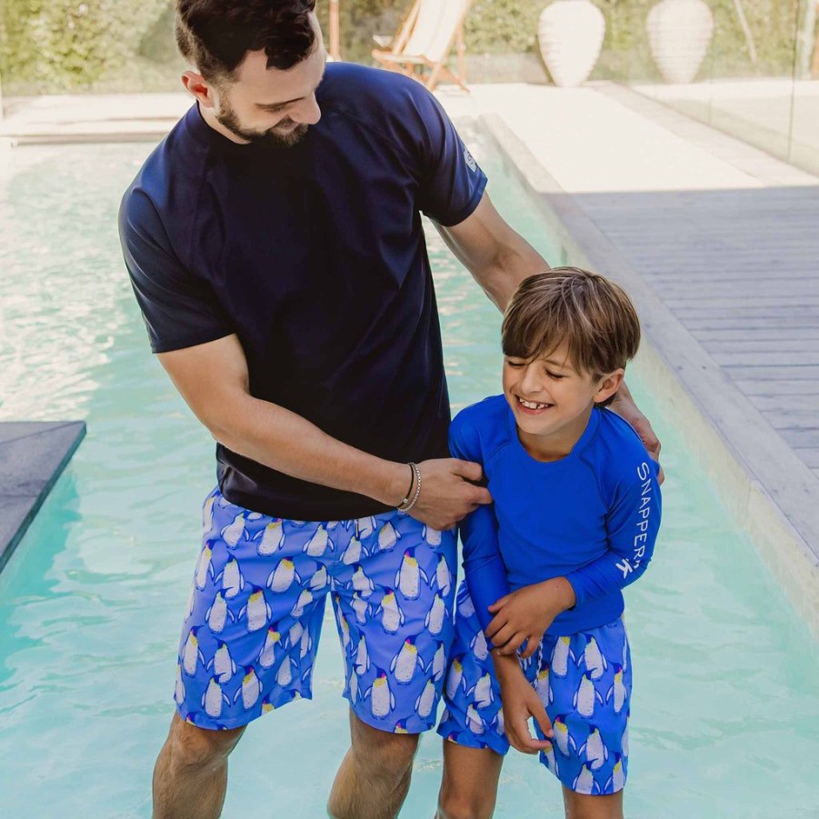 Boys Snapper Rock Rash Tops | Penguin Blue Ls Rash Top