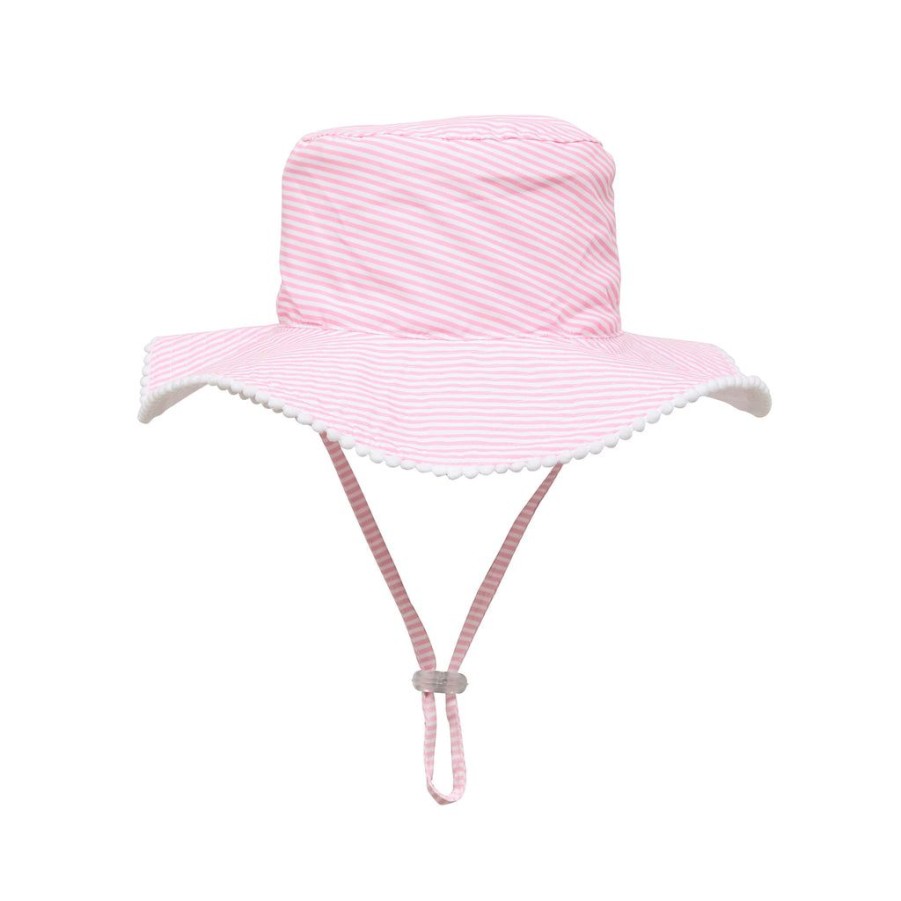 Baby Snapper Rock Hats | Pink & White Stripe Bucket Hat