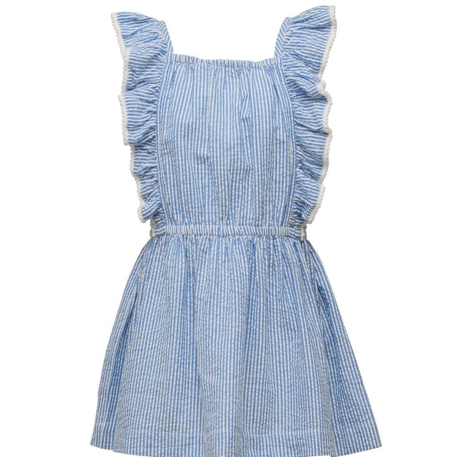 Girls Snapper Rock Cover Ups, Dresses & Beachwear | Cornflower Frilled Beach Dress