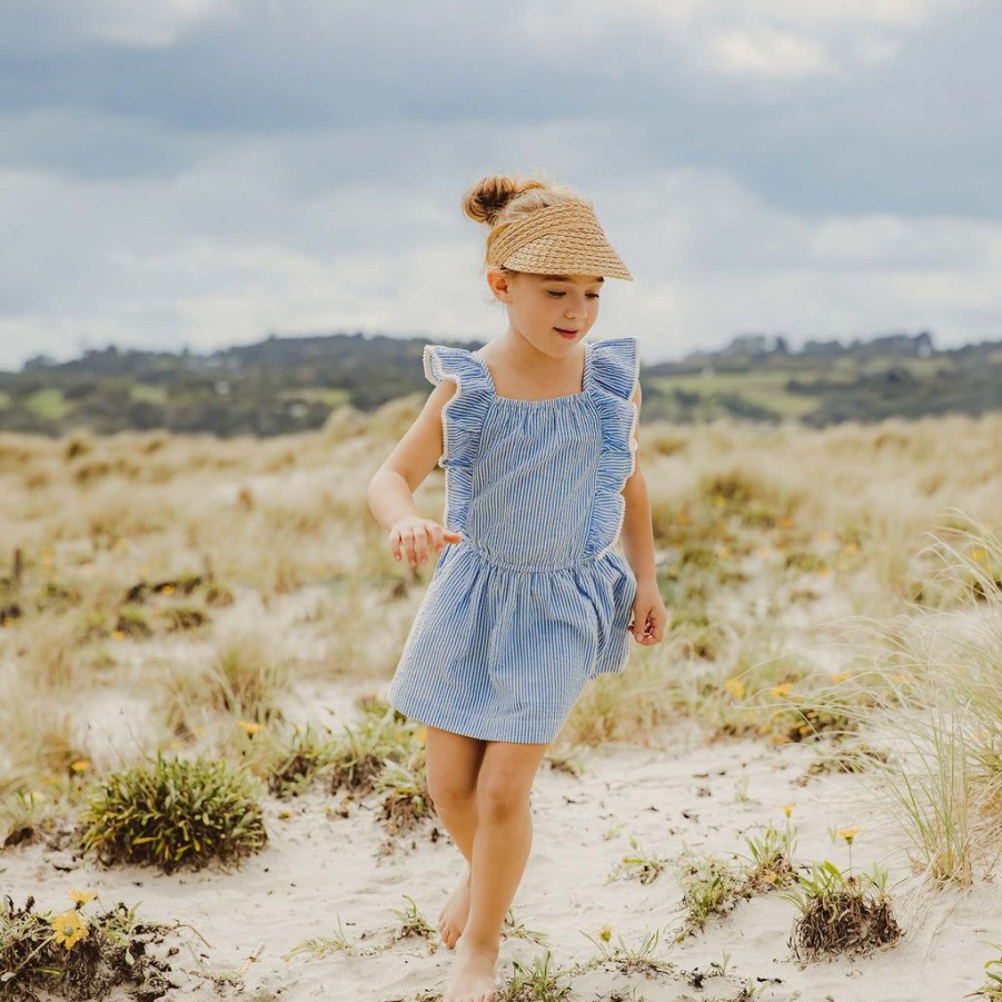 Girls Snapper Rock Cover Ups, Dresses & Beachwear | Cornflower Frilled Beach Dress