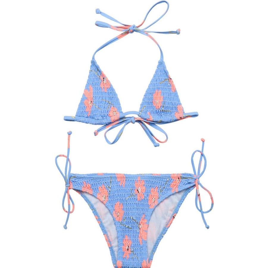 Girls Snapper Rock Bikinis | Beach Bloom Shirred Triangle Bikini