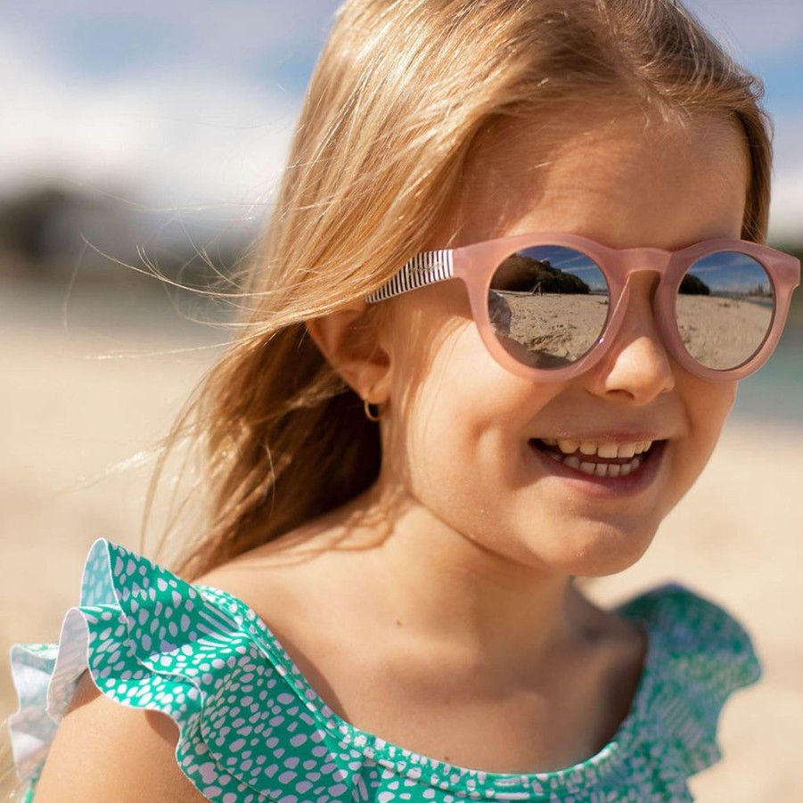 Girls Snapper Rock Sunglasses | Candy Pink Stripe Arms Sunglasses