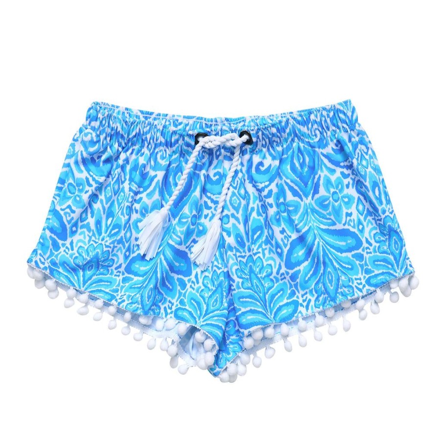 Girls Snapper Rock Shorts & Leggings | Santorini Blue Swim Shorts