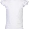 Girls Snapper Rock Rash Tops | White Flutter Sleeve Rash Top