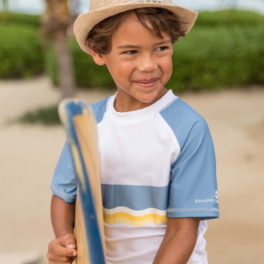 Boys Snapper Rock Rash Tops | Sunrise Stripe Ss Rash Top