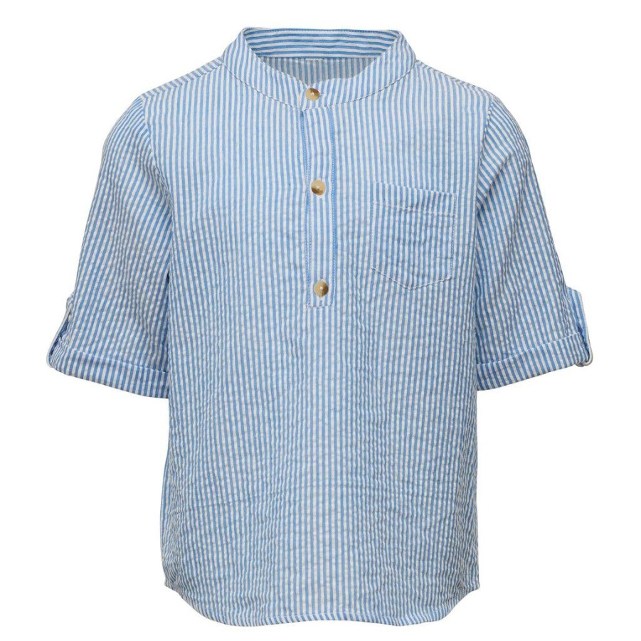 Boys Snapper Rock Shirts | Frankie Seersucker Stripe Resort Shirt