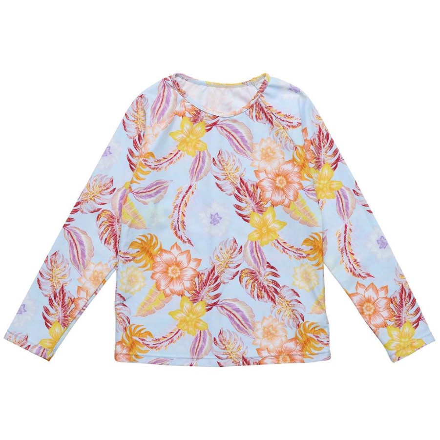 Girls Snapper Rock Rash Tops | Boho Tropical Sustainable Ls Rash Top