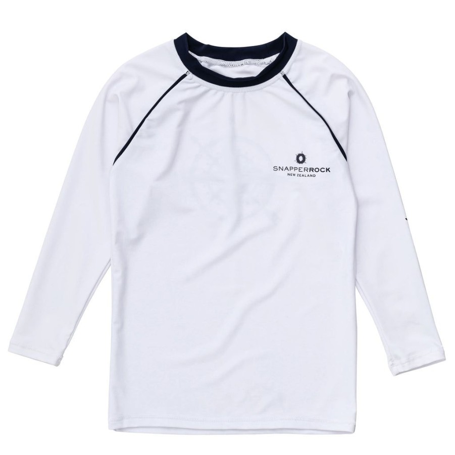 Boys Snapper Rock Rash Tops | Compass White Ls Rash Top